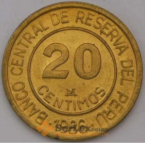 Перу 20 сентимос 1986 КМ294 UNC арт. 31264