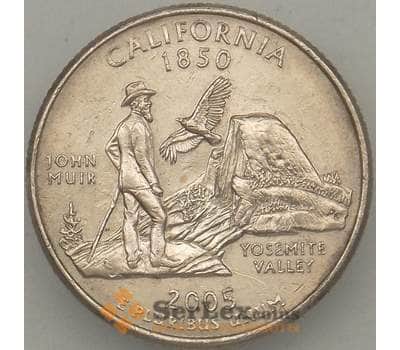 Монета США 25 центов 2005 P КМ370 XF Калифорния арт. 18917