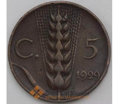 Монета Италия 5 чентезимо 1929 КМ59  арт. 28922