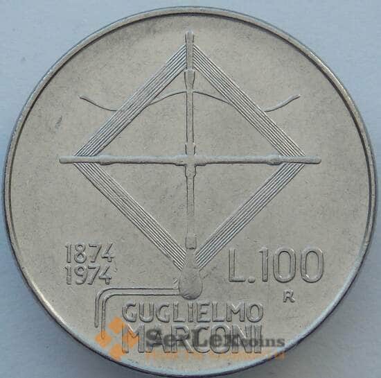 Италия 100 лир 1974 KM102 XF Маркони  арт. 16335