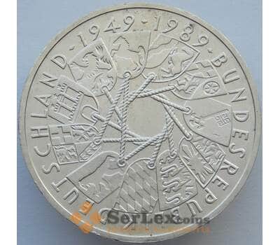 Монета Германия 10 марок 1989 КМ173 UNC 40 лет ФРГ Серебро  (J05.19) арт. 16276