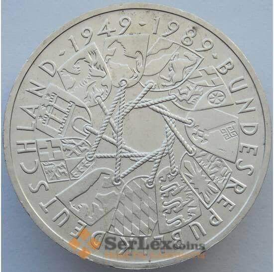 Германия 10 марок 1989 КМ173 UNC 40 лет ФРГ Серебро  (J05.19) арт. 16276