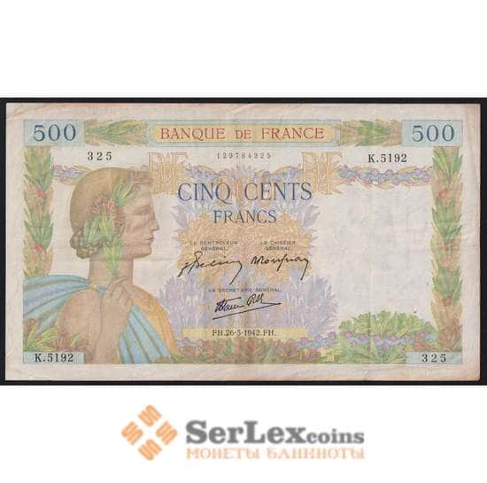 Франция банкнота 500 франков 1942 Р95 VF+ арт. 47738