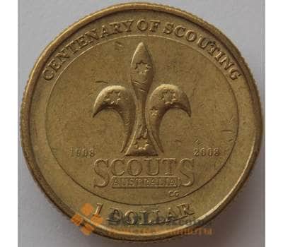 Монета Австралия 1 доллар 2008 КМ1039 XF 100 лет Скаутское движение (J05.19) арт. 17133