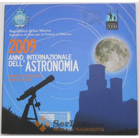 Сан-Марино Официальный набор Евро 1 цент - 2 евро 2009 (8 шт)+ 5 евро Год Астрономии BU арт. 28539