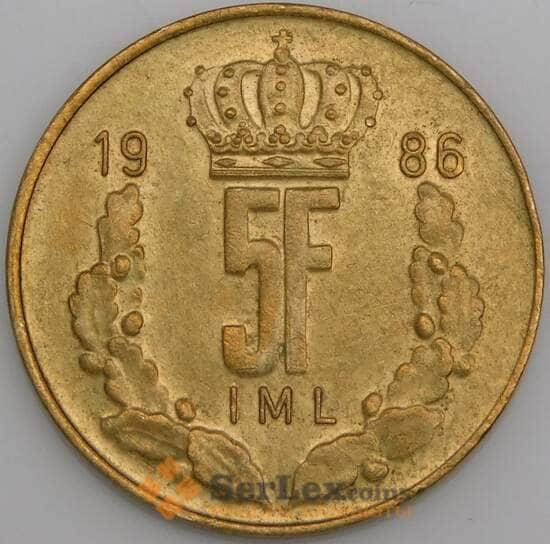 Люксембург монета 5 франков 1986 КМ60 aUNC арт. 46098