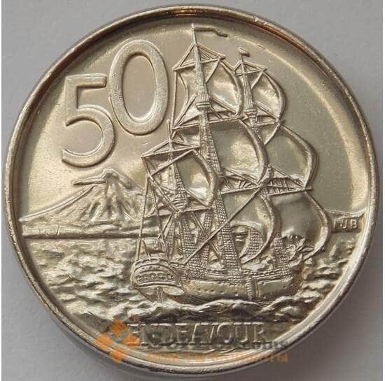 Новая Зеландия 50 центов 2009 КМ119a UNC Корабль Эндевор (J05.19) арт. 17219