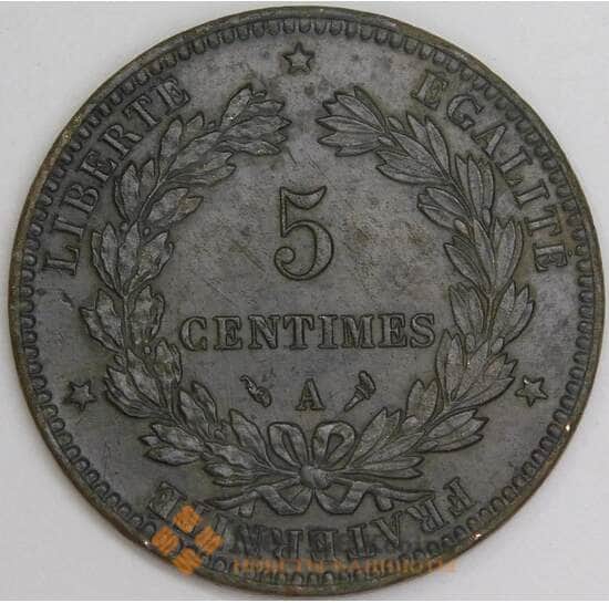 Франция 5 сантимов 1897 А КМ821 XF арт. 17078