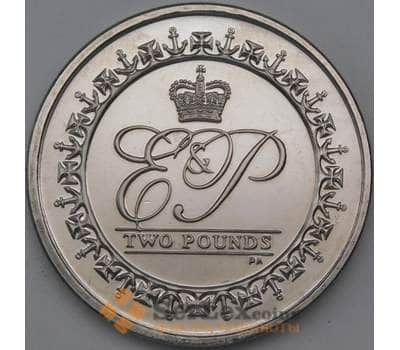 Монета Британские Индийские территории 2 фунта 2011 BU 90 лет Филлипу арт. 28045