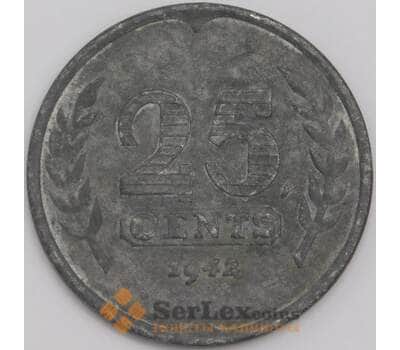 Нидерланды монета 25 центов 1942 КМ174 XF арт. 42623
