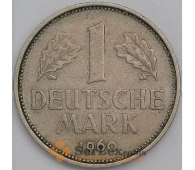 Германия монета 1 марка 1960 F КМ110 XF арт. 43579