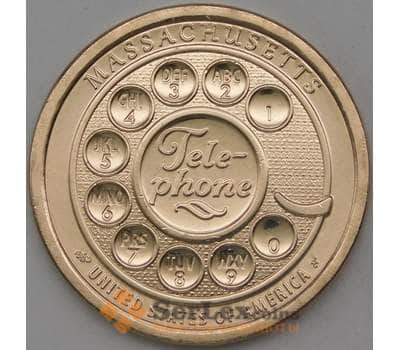 Монета США 1 доллар 2020 UNC D Инновации №7 Массачусетс - Телефон арт. 26017