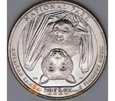 Монета США 25 центов 2020 UNC 51 парк Американское Самоа P арт. 21750