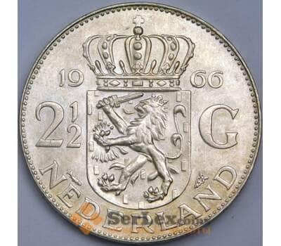Монета Нидерланды 2 1/2 гульдена 1966 КМ185 UNC  арт. 40287