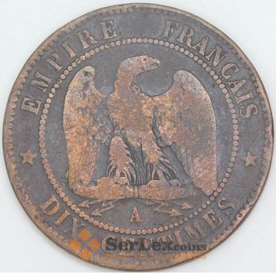 Франция 10 сантимов 1855 A КМ771 F арт. 56975