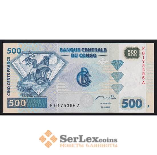 Конго 500 франков 2002 Р96а(1) UNC Giesecke & Devrient, Munich арт. 52817