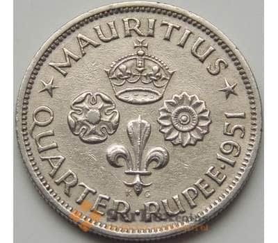 Монета Маврикий 1/4 рупии 1950-1951 КМ27 VF арт. 7924