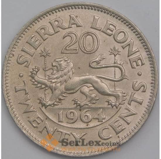Сьерра-Леоне монета 20 центов 1964 КМ20 aUNC арт. 43045