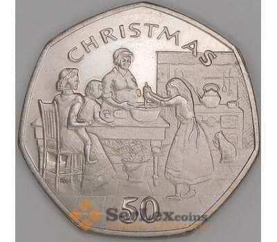 Мэн остров 50 пенсов 1998 КМ908 UNC Рождество арт. 52108