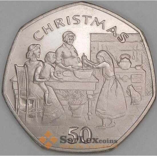 Мэн остров 50 пенсов 1998 КМ908 UNC Рождество арт. 52108