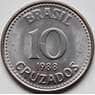 Бразилия 10 крузейро 1988 КМ 607 UNC арт. С00147