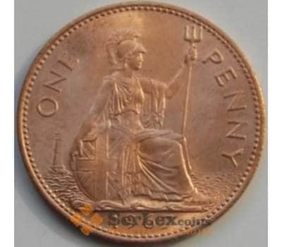 Монета Великобритания 1 пенни 1967 КМ897 UNC арт. С00158
