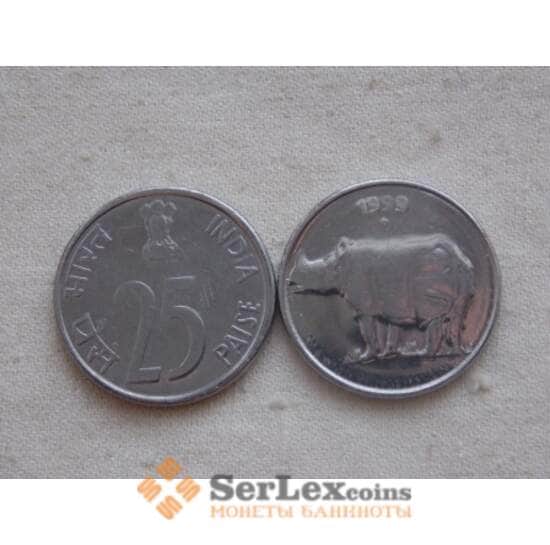 Индия 25 пайс 1999 unc КМ54 unc фауна арт. C00189