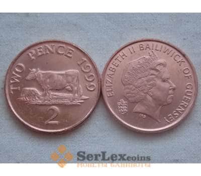 Монета Гернси 2 пенса 1999 КМ96 unc фауна арт. С00177