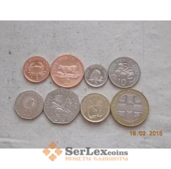 Гернси Набор 1 пенни-2 фунта 1998-2009 unc арт. С00179