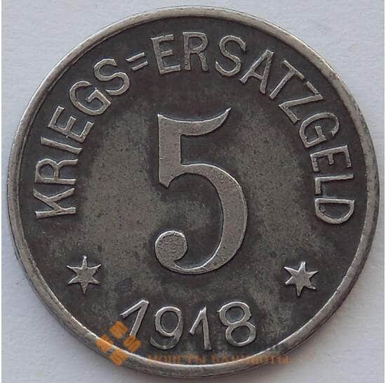 Германия Нотгельд 5 пфеннигов 1918 Железо Крефельд (J05.19) арт. 16002