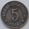 Германия Нотгельд 5 пфеннигов 1918 Железо Крефельд (J05.19) арт. 16002
