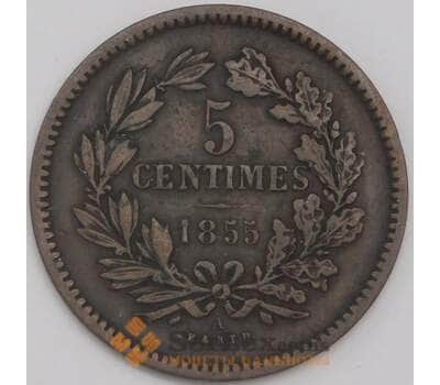 Люксембург монета 5 сантимов 1855 КМ22 VF арт. 42784