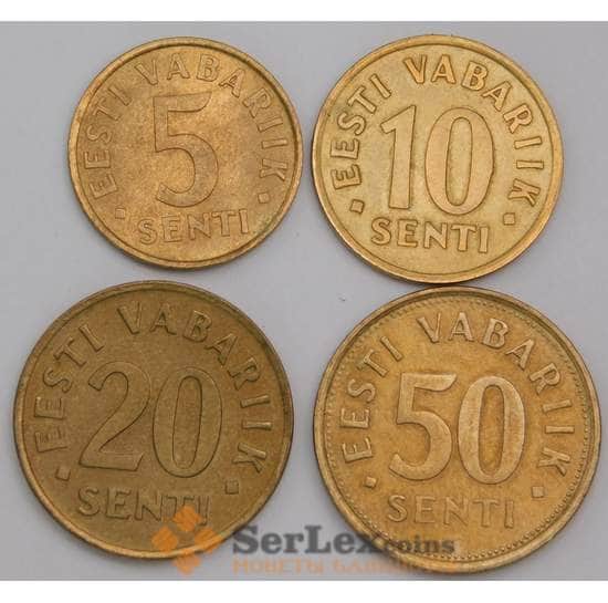 Эстония набор монет 5 ,10 ,20, 50 сенти (4 шт) 1991-1992 АU арт. 41404