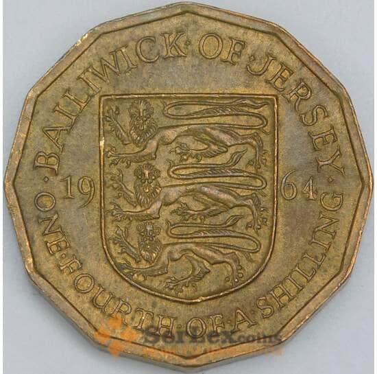 Джерси 1/4 шиллинга 1964 КМ25 AU арт. 38337