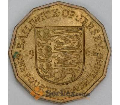 Монета Джерси 1/4 шиллинга 1964 КМ25 AU арт. 38337