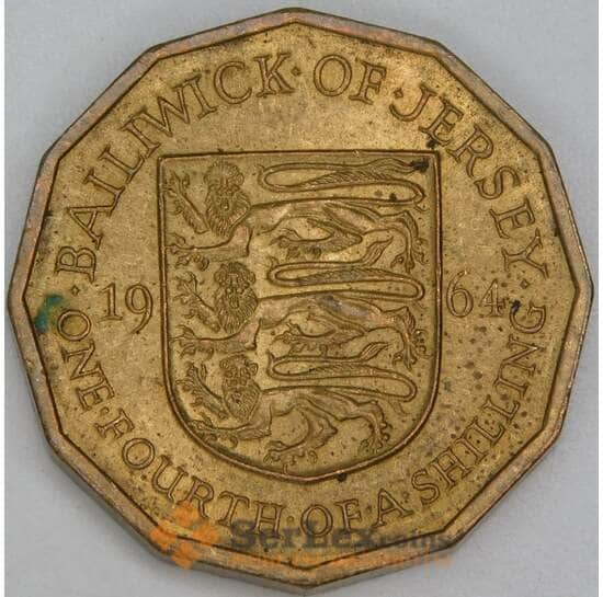 Джерси 1/4 шиллинга 1964 КМ25 AU арт. 38337 Джерси 1/4 шиллинга 1964 КМ25 AU арт. 38337