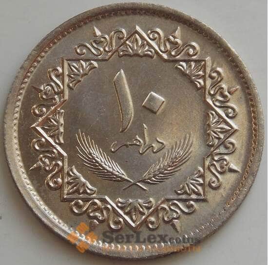 Ливия 10 дирхамов 1975 КМ14 UNC арт. 14499