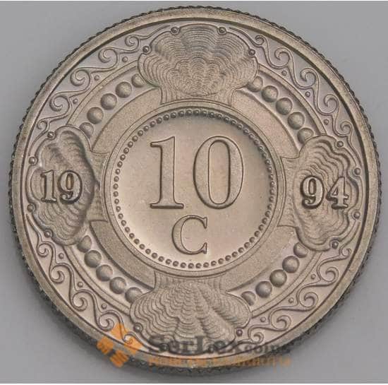 Нидерландские Антиллы монета 10 центов 1994 КМ34 BU арт. 46178
