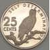 Монета Гайана 25 центов 1976 КМ40 Proof (n17.19) арт. 20005