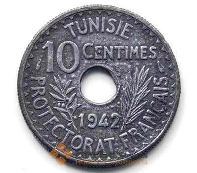 Монета Тунис 10 сантим 1942 КМ267 VF арт. 6446