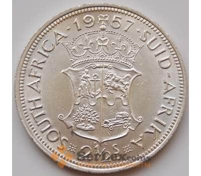 Монета Южная Африка ЮАР 2 1/2 шиллинга 1957 КМ51 aUNC арт. 8220