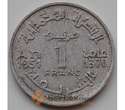 Монета Марокко 1 франк 1951 Y46 VF арт. 8223