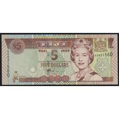Фиджи 5 долларов ND 2002 P105b UNC арт. 51465