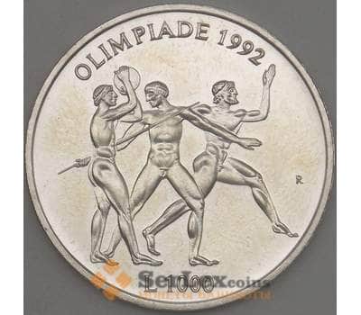 Монета Сан-Марино 1000 лир 1992 КМ277 UNC Олимпиада (n17.19) арт. 21415