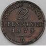 Германия - Пруссия 2 пфеннига 1873 В КМ481  арт. 28915