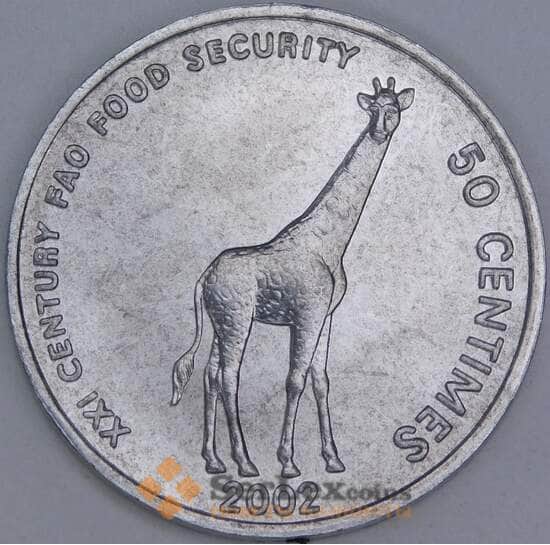 Конго 50 сантимов 2002 КМ78 UNC Жираф арт. 55168 Конго 50 сантимов 2002 КМ78 UNC Жираф арт. 55168