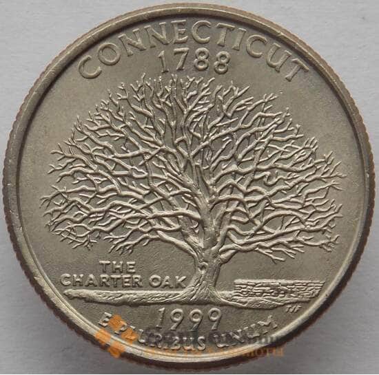 США 25 центов 1999 P КМ297 UNC Кеннектикут арт. 15241