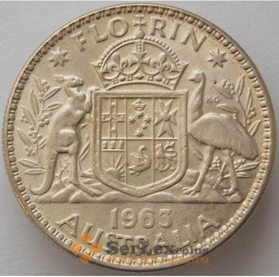 Австралия 1 флорин 1963 КМ60 AU Серебро (J05.19) арт. 17199