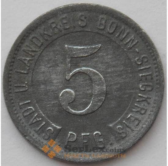 Германия Нотгельд 5 пфеннигов 1919 Цинк Бонн (J05.19) арт. 16562