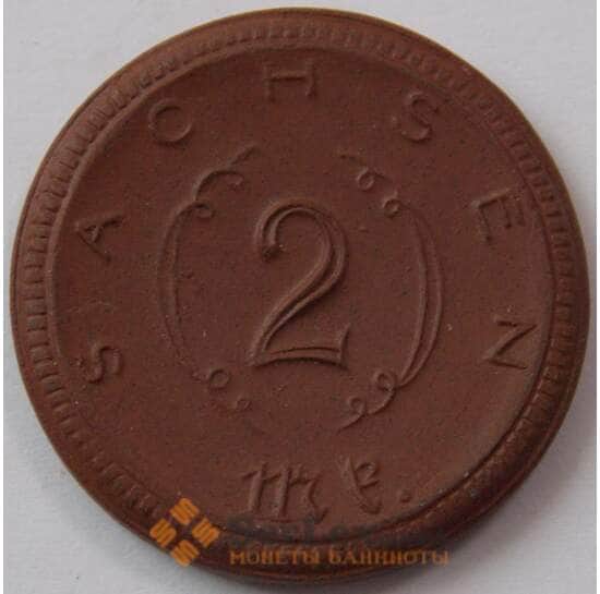 Германия Нотгельд 2 марки 1921 Фарфор Саксония Sachsen  арт. 17900